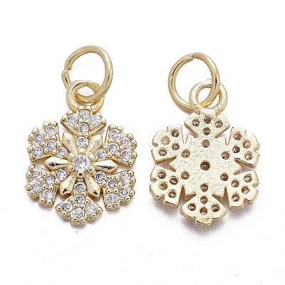 Brass Micro Pave Cubic Zirconia Charms LS-KK-K244-07G-1