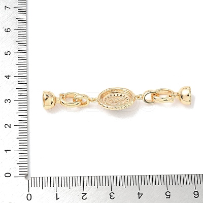 Brass Micro Pave Clear Cubic Zirconia Fold Over Clasps KK-U059-39G-1