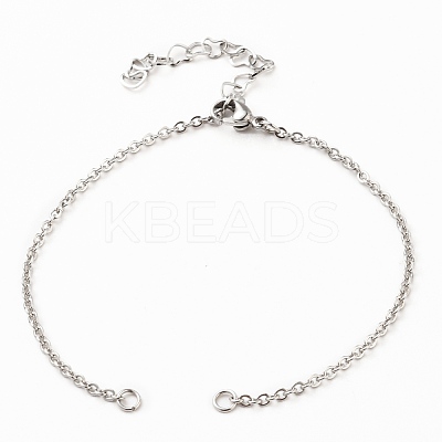 Tarnish Resistant 304 Stainless Steel Cable Chain Bracelet Making AJEW-JB00782-01-1