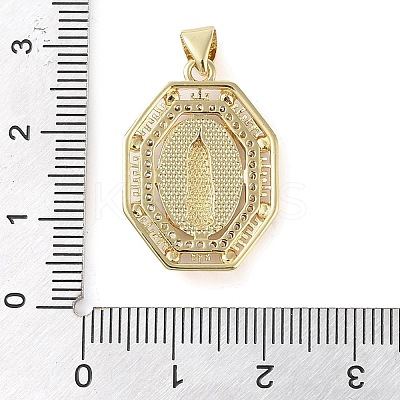 Brass Micro Pave Clear Cubic Zirconia Pendants KK-Q813-16C-G-1