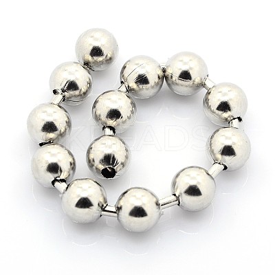 Tarnish Resistant Electroplate 304 Stainless Steel Ball Chains CHS-L001-10mm-P-1
