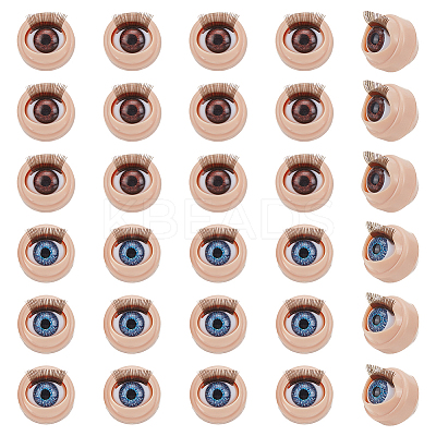 16 Pairs 2 Styles ABS Doll Craft Cartoon Movable Eye DIY-PH0032-37-1