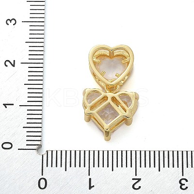 Heart Brass Micro Pave Cubic Zirconia Pendants KK-M319-13G-1