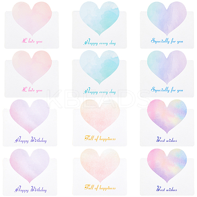 60Pcs 6 Colors Paper Greeting Cards DIY-GF0011-24-1