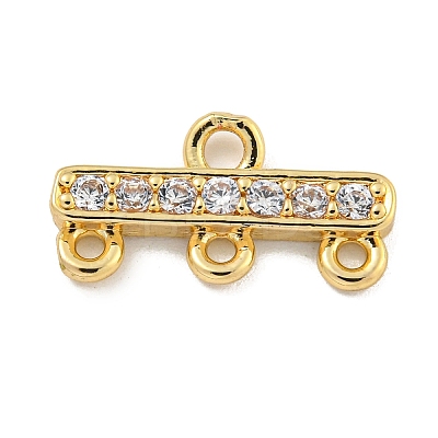 Rack Plating Brass Micro Pave Clear Cubic Zirconia Rectangle Chandelier Component Links LS-KKB-L215-037LG-1