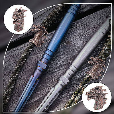 Outdoor EDC Tool Brass Parachute Rope European Beads KK-WH0081-45R-1