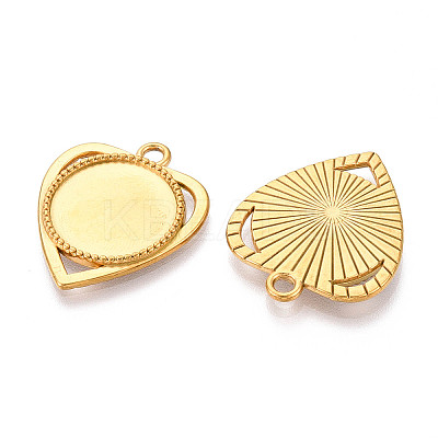 304 Stainless Steel Pendant Cabochon Component STAS-N114-05G-1