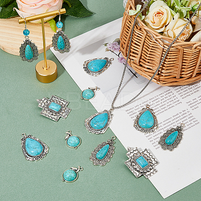 16Pcs 4 Styles Alloy Pendants PALLOY-HY0002-02-1