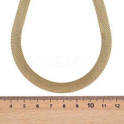 8MM 304 Stainless Steel Mesh Chain Necklaces for Women LS-NJEW-G179-05G-1
