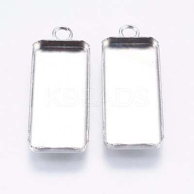 Tarnish Resistant 304 Stainless Steel Pendant Cabochon Settings STAS-I069-36-1