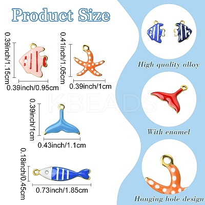 10Pcs 304 Stainless Steel Enamel Charms STAS-YW0003-25A-1