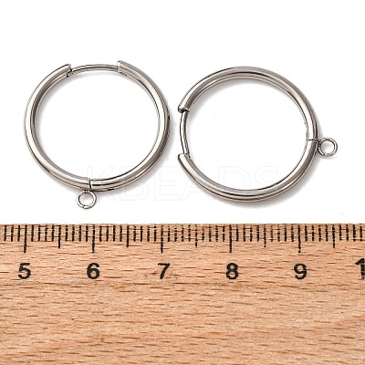 201 Stainless Steel Hoop Earring Findings STAS-D379-05A-P-1