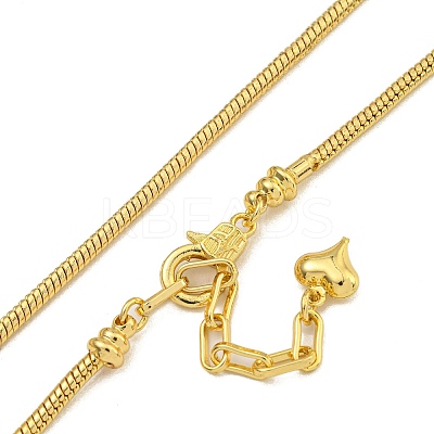 Rack Plating Brass Round Snake Chain Necklaces for Women NJEW-C059-27G-1