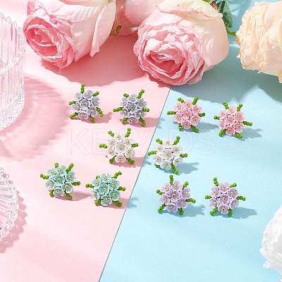 304 Stainless Steel Flower Stud Earrings EJEW-MZ00457-1