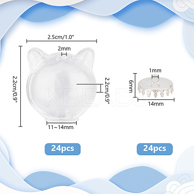DIY Blank Kitten Wish Bottle Pendant Making Kit DIY-PH0022-28-1