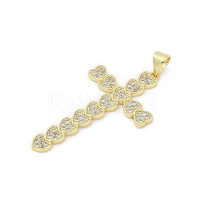 Brass Micro Pave Cubic Zirconia Pendants X-KK-D317-106G-1