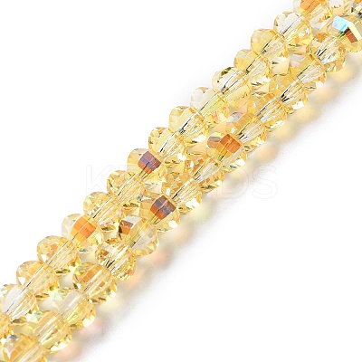 Transparent Electroplate Glass Beads Strands GLAA-Q099-H01-14-1