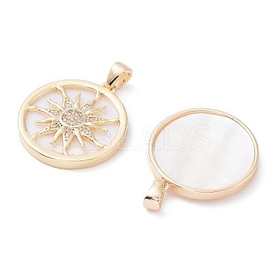 Rack Plating Brass Shell Pendants LS-KK-A183-58A-G-1