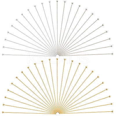 500Pcs 2 Colors Brass Ball Head Pins KK-SC0005-34-1
