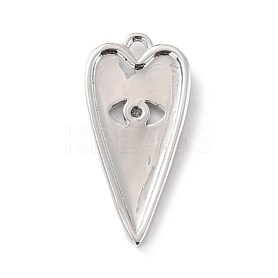 Eco-Friendly Brass Micro Pave Clear Cubic Zirconia Pendants ZIRC-C027-03P-RS-1