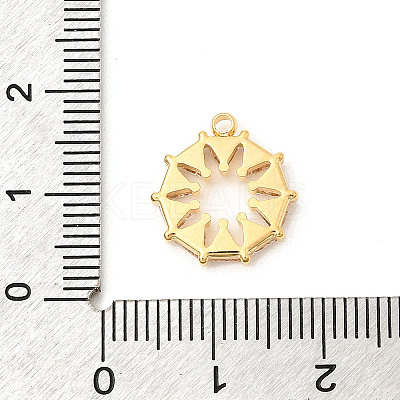 304 Stainless Steel Micro Pave Cubic Zirconia Pendants STAS-P431-15G-1