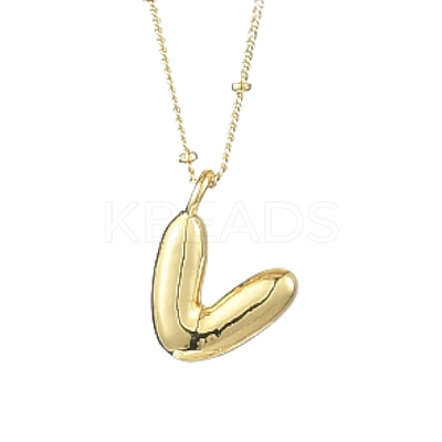 1Pc Initial Letter Brass Pendant Necklaces NJEW-YW0001-24V-1