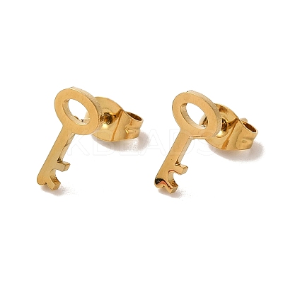 PVD Vacuum Plating 304 Stainless Steel Stud Earrings EJEW-Z040-35G-1