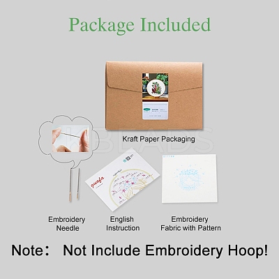 Flower Pattern DIY Embroidery Kit DIY-P077-122-1