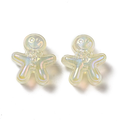 UV Plating Rainbow Iridescent Acrylic Beads PACR-M002-11F-1