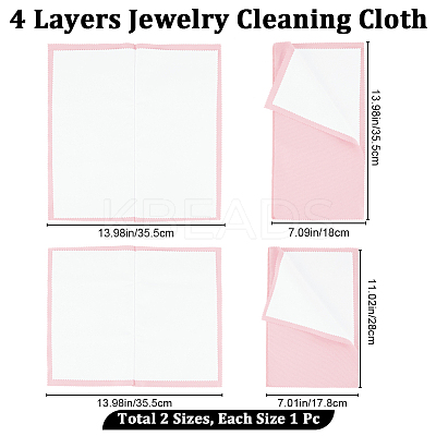 2Pcs 2 Style 4 Layers Silver Polishing Cloth TOOL-BBC0001-04B-1