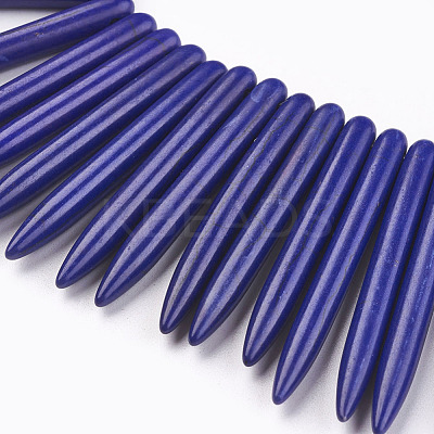 Synthetic Turquoise Graduated Spike Beads Strands G-F604-10G-1