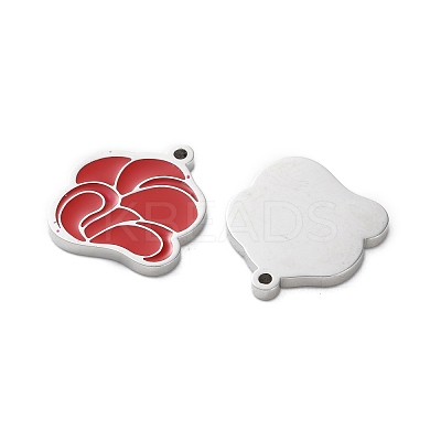 304 Stainless Steel Red Enamel Charms STAS-M102-64P-1