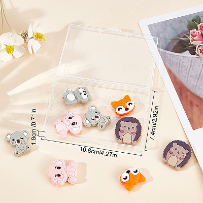 10Pcs 5 Style Food Grade Eco-Friendly Silicone Beads SIL-SC0001-11-1
