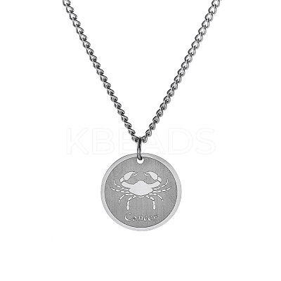 Non-Tarnish 304 Stainless Steel 12 Constellation Pendant Necklaces for Sweater FZ0908-2-1
