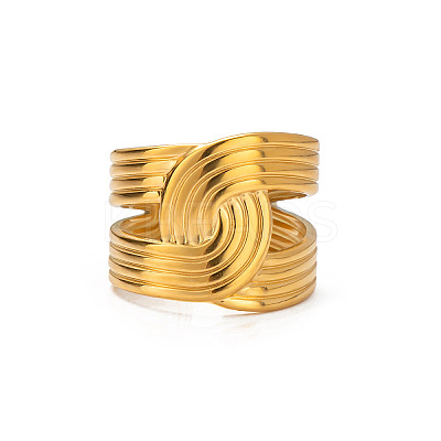 Adjustable 304 Stainless Steel Open Cuff Rings for Women NR2128-1