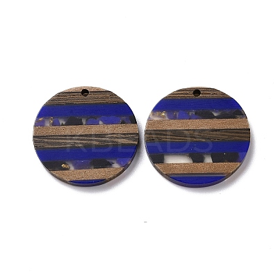 Transparent Resin & Walnut Wood Pendants RESI-TAC0017-68A-04-1