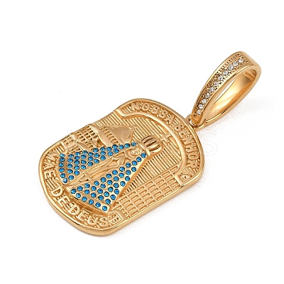 304 Stainless Steel with Rhinestone Pendants STAS-Z171-25G-02-1