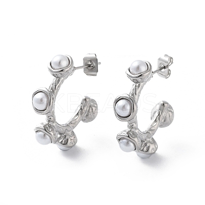 304 Stainless Steel Stud Earrings EJEW-D095-17P-1