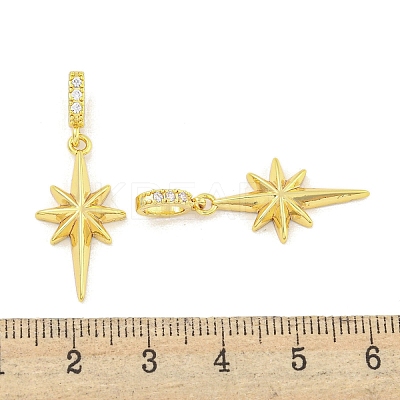 Rack Plating Brass Clear Cubic Zirconia Pendants KK-M291-12G-1