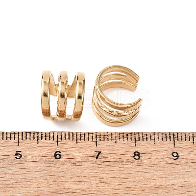 304 Stainless Steel Triple C-Shaped Cuff Earrings EJEW-K268-82G-1