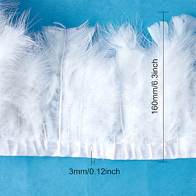 Rooster Hackle Feather Trim Fringe OCOR-WH0057-15-1