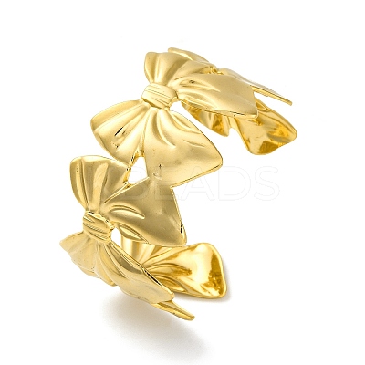 Ion Plating(IP) 304 Stainless Steel Cuff Bangles for Women BJEW-G729-01G-1
