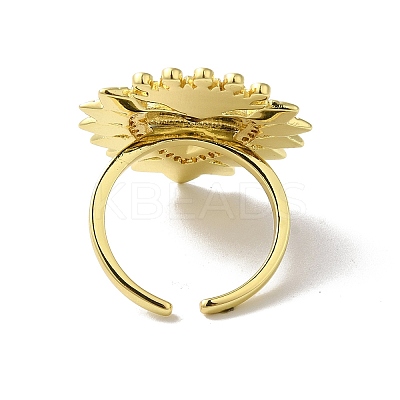 Sacred Heart Brass Micro Pave Cubic Zirconia Cuff Rings RJEW-H236-01G-02-1