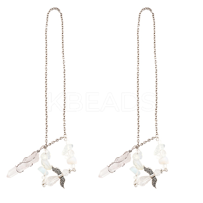 Natural Crystal Bullet Pendant Decorations HJEW-CA0001-58-1