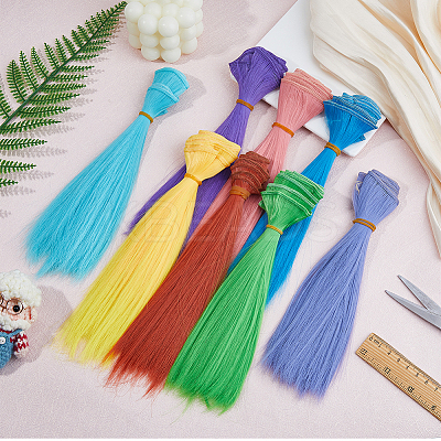 8Pcs 8 Colors PP Doll Wig Hair AJEW-FH0005-15-1