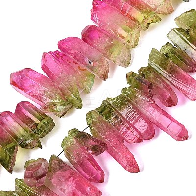 Two Tone Spray Painted Natural Quartz Crystal Points Beads Strands G-Q610-03C-1
