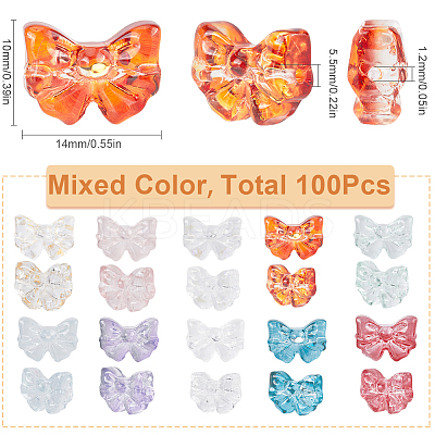 100Pcs Transparent Glass Beads GLAA-SC0002-23-1