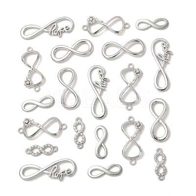 30Pcs 6 Styles Tibetan Style Alloy Infinity with Hope Connector Charms TIBE-FS0003-26-1