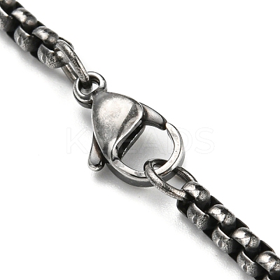 304 Stainless Steel Box Chain Necklace NJEW-D046-01B-1