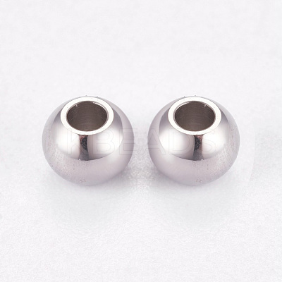 Tarnish Resistant 304 Stainless Steel Smooth Round Spacer Beads STAS-M006-01D-1
